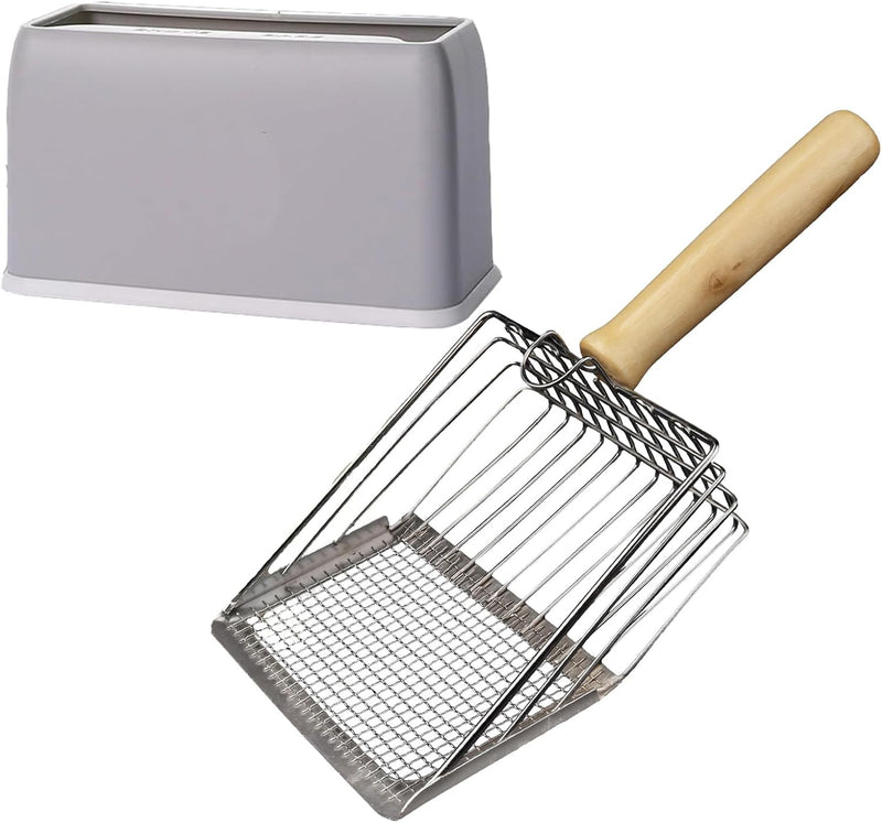 Cat Litter Scoop, Premium Kitty Shovel with Hook and Hole