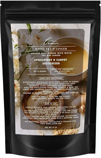 White Tea & Ginger Carpet Freshener Powder: Powerful Odor Eliminator for Home, Upholstery Deodorizer, Carpet Deodorizer, Pet Urine, Cat Litter Box - White Tea & Ginger Fragrance.