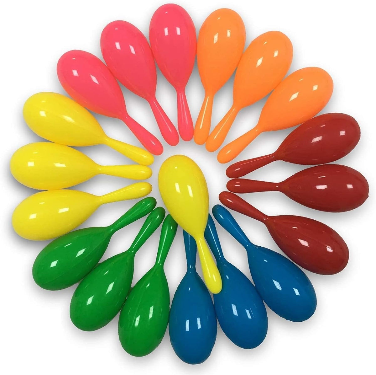 Mini Maracas for Kids Mexican Fiesta Party Favors Plastic Shakers – Fun for Kids & Family - 12 Plastic Maracas