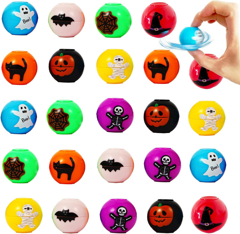 CHHOEAV Halloween mini fidget spinner balls with pumpkin, skeleton, bat and ghost prints