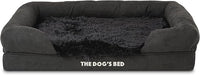 The Dog’s Bed, Medium Black Faux Fur 30x23.5, Memory Foam, Pain Relief: Arthritis, Hip & Elbow Dysplasia, Post Surgery, Lameness, Supportive, Calming, Washable Cover, Veterinary Approved