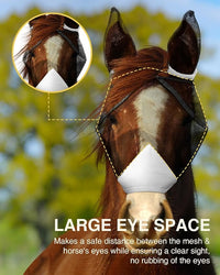 Hilltown Adjustable Fly Mask for Horse with Ears - UV-Block, Large Eye Space, Breathable, Built to Last, Comfort Fit - Horse Fly Mask for Daily Stable, Hot Weather Riding & Competition - Full, Grey