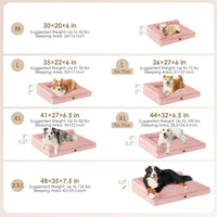 EHEYCIGA Orthopedic Dog Bed Medium Size, Memory Foam Dog Bed - Pink / 35.0"L x 22.0"W x 6"Th - image 3