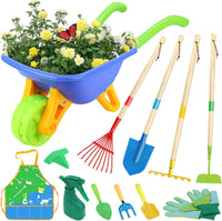 Magic4U 22 piece kids gardening tools set with shovel, rake, gloves and apron - view 2