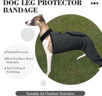 ROZKITCH Dog Surgery Leg Sleeve Rear Legs, Male Female Pet Prevent Licking Wound Elbow Knee Protector, Dog Recovery Suit Cone Collar Alternative Pants Shirt for Wound Heal Wrap Grey XL