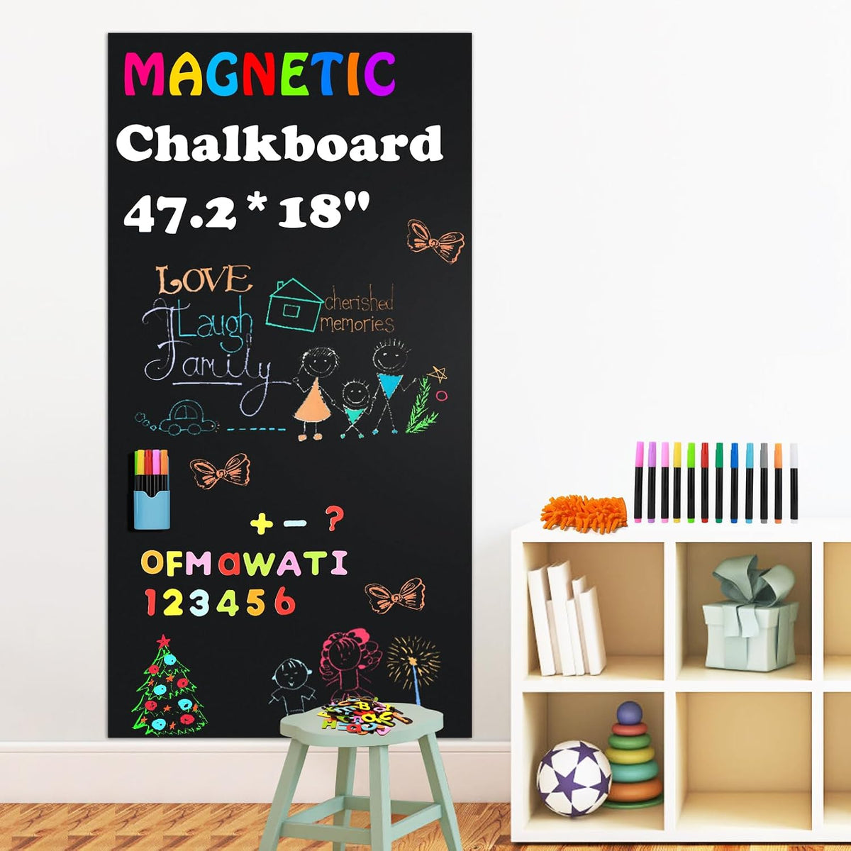 Magnetic Whiteboard Contact Paper - Black 1pc / 47.2"W x 18"H