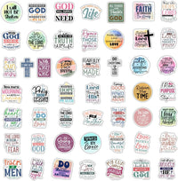 Krazy4K 100 pack waterproof vinyl Christian stickers with faith and Bible verse messages - view 9