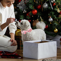 Green Dog Collar with Bow Tie, Christmas Bowtie Dog Collar M – Essentials for Dogs - S / B-Pink Santa - image 3