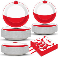 CHUNNIN 200 PCS Gone Fishing Party Plates Napkins Fishing Tableware - Gone Fishing