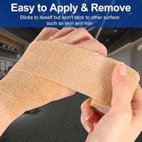 LDIWEE 24 Pack Self Adhesive Bandage Wrap, 2" X 5 Yards Cohesive Bandage Wrap Medical Tape Elastic Vet Wrap Grip Tape for First Aid, Sports, Ankle, Wrist Sprains, Dog