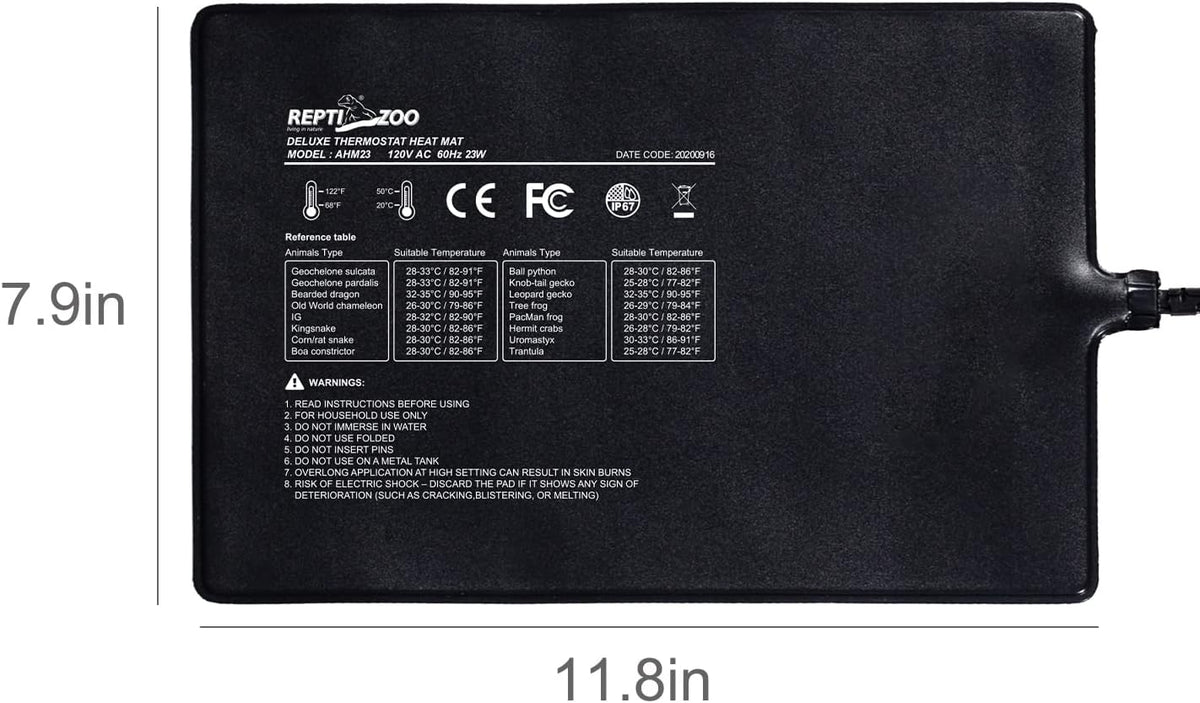 REPTI ZOO Upgrade Reptile Heat Mat with Thermostat - 23W - image 2