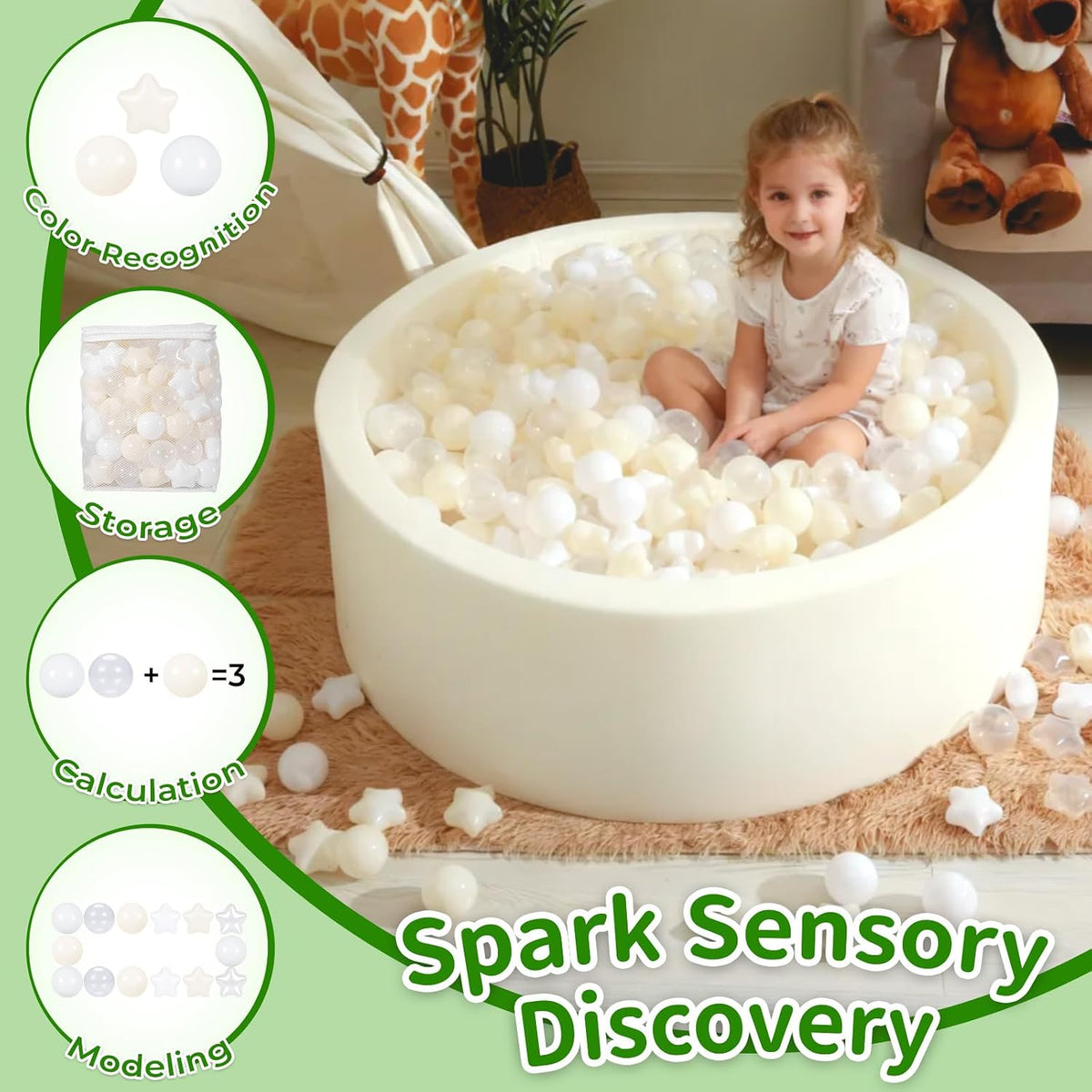 TRENDPLAY Star Ball Pit Balls for Toddlers 50 100 200 Count Star - Beige / 50 - image 2