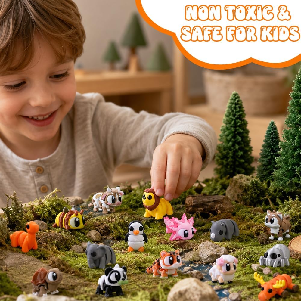 Celltestria 18PCS 3D Printed Skeleton Fidget Toys with Coffin Storage - 64Pcs 3D Animals - image 3
