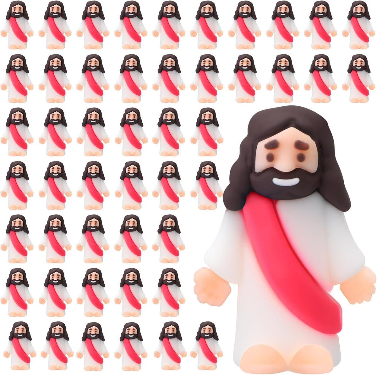 Sumind 50 Pcs Little Jesus Figures Original Design - Rose Red