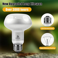 Reptile Heat Lamp Bulbs, Simulate Natural Sunlight Heat Light Bulb, 2 Pack 100W Amphibian Terrarium - Intense Light / 2*50 - image 2