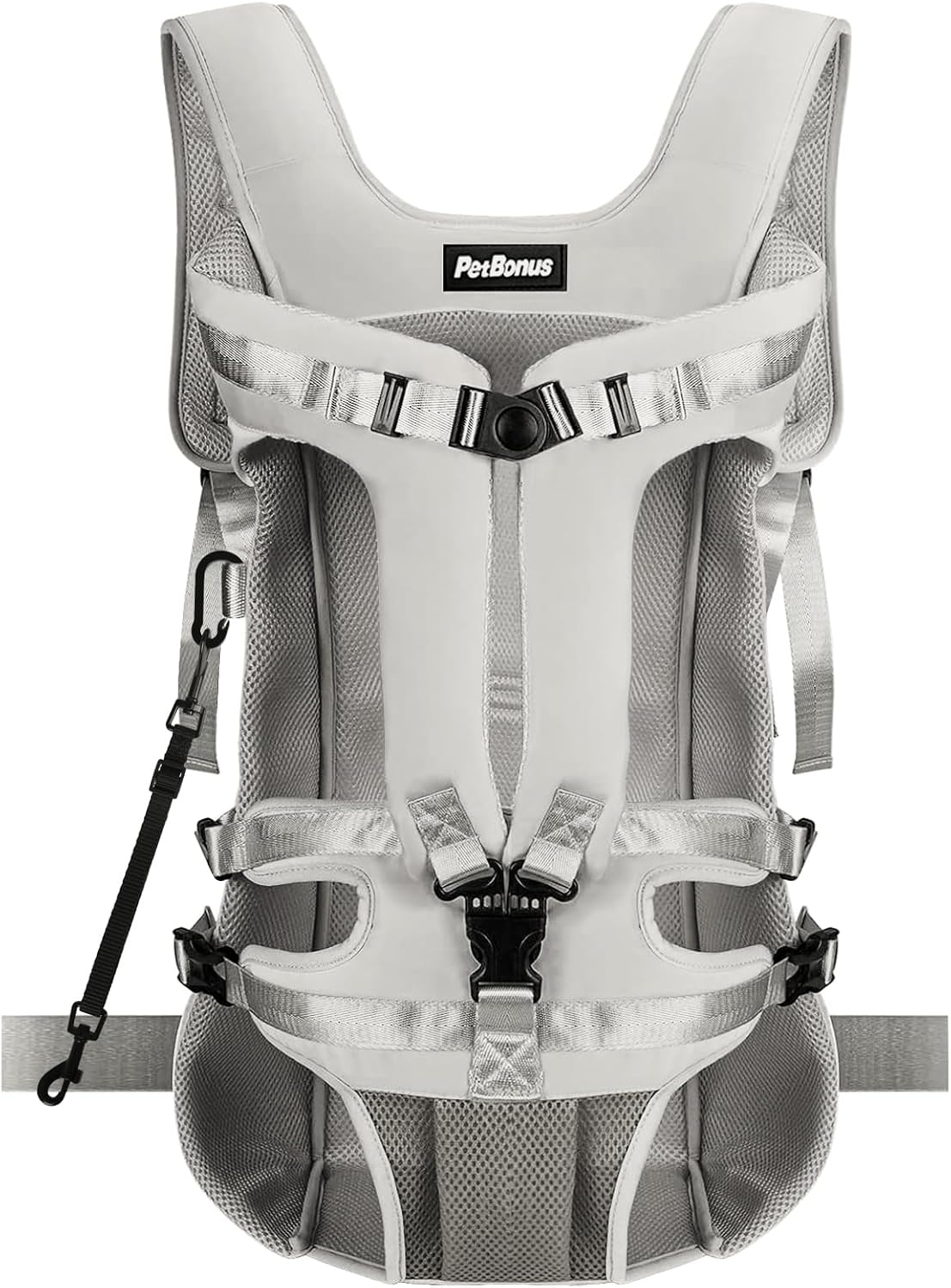 Pet Front Dog Carrier Backpacks, Adjustable Pet Backpack - Grey / Large