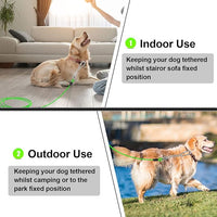 Jenico Dog Tie Out Cable, 10-150FT Runner Cable with Swivel Hook and Shock Spring, Yard & Camping Dog Leash Tether for Small to Medium Pets Up to 500 LBS