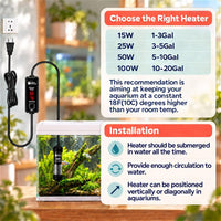 AquaMiracle 100W Dual LED Display Small Aquarium Heater for 10-20 Gal - 5-10 Gal Tanks - image 4