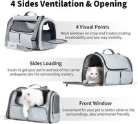 FUKUMARU Cat Carrier, Airline Approved Dog Carrier with Rollable Cover – Essentials for Cats - Ash Grey - image 4