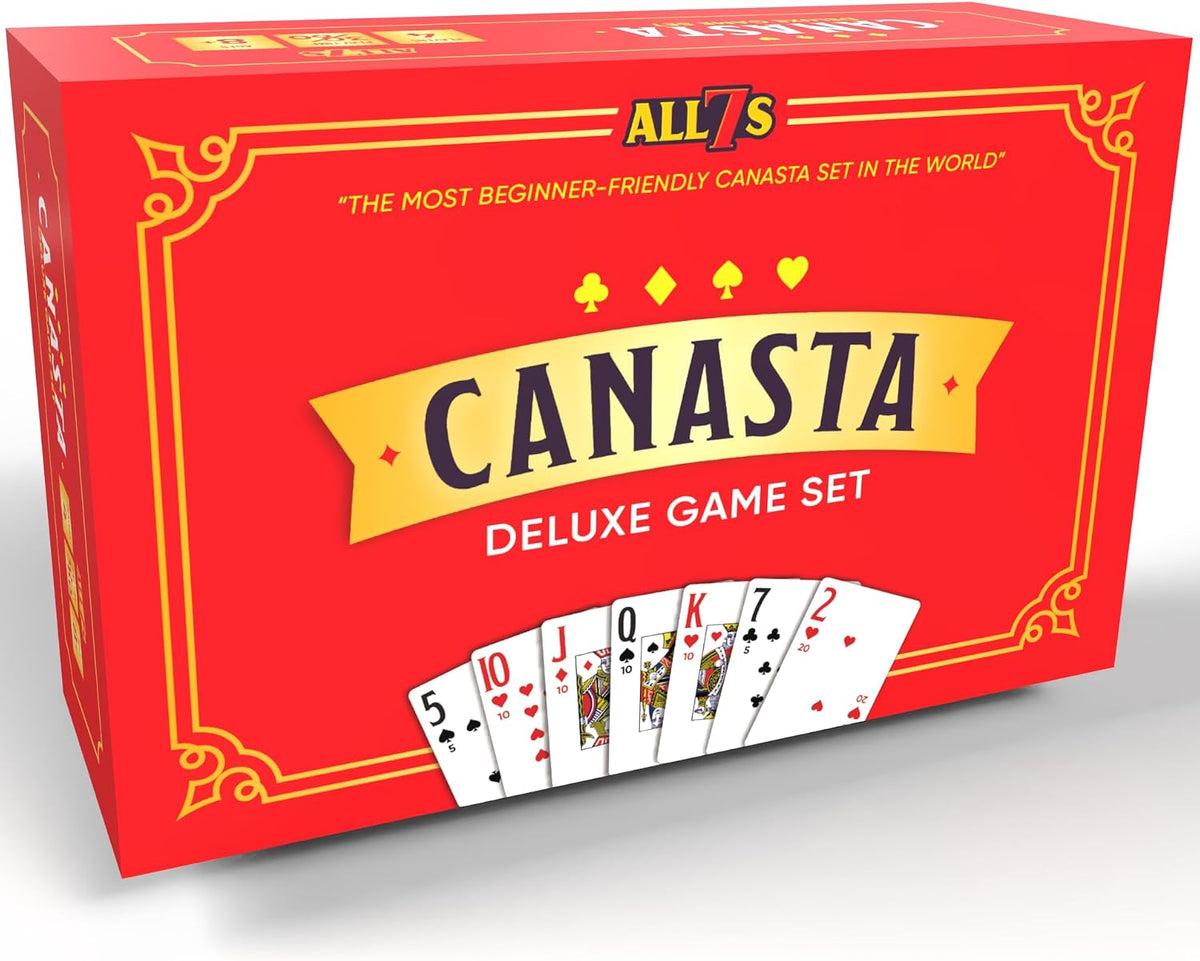 All7s Deluxe Modern American Canasta Card Game Set with Large Print - Deluxe Game Set Edition
