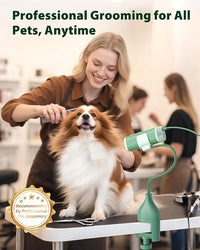 L&W BROS. 2-in-1 Pet Hair Dryer with Clamp Stand – Wearable & Hands-Free Dog Grooming Dryer, 950W Low Noise Blower with 5 Heat & 3 Speed Settings, for Small to Medium Pets (Green)