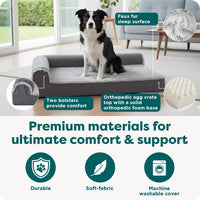 Furhaven Orthopedic Dog Bed for Large Dogs w/ Removable Bolsters - Jumbo / Deep Sapphire - image 4