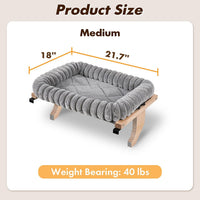 Cloud-Soft Wooden Cat Window Sill Perch with Zipper Cushion - Gray / Medium - image 4