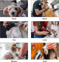Detachable Pet Dog Clipper Blades, Compatible with Size-4FC (9.5mm), Most Oster A5, KM Series Clippers,Made of Ceramic Blade & Stainless Steel Blade 2Pack
