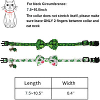 Fall Cat Collar with Bowtie - 7.5"- 10.5" / St. Patrick's Day - image 4