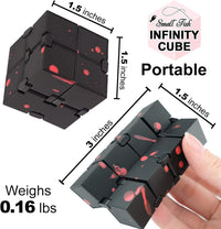 Infinity Cube Fidget Toys for Kids - Black-red / 1.5 x 1.5 Inches - image 2