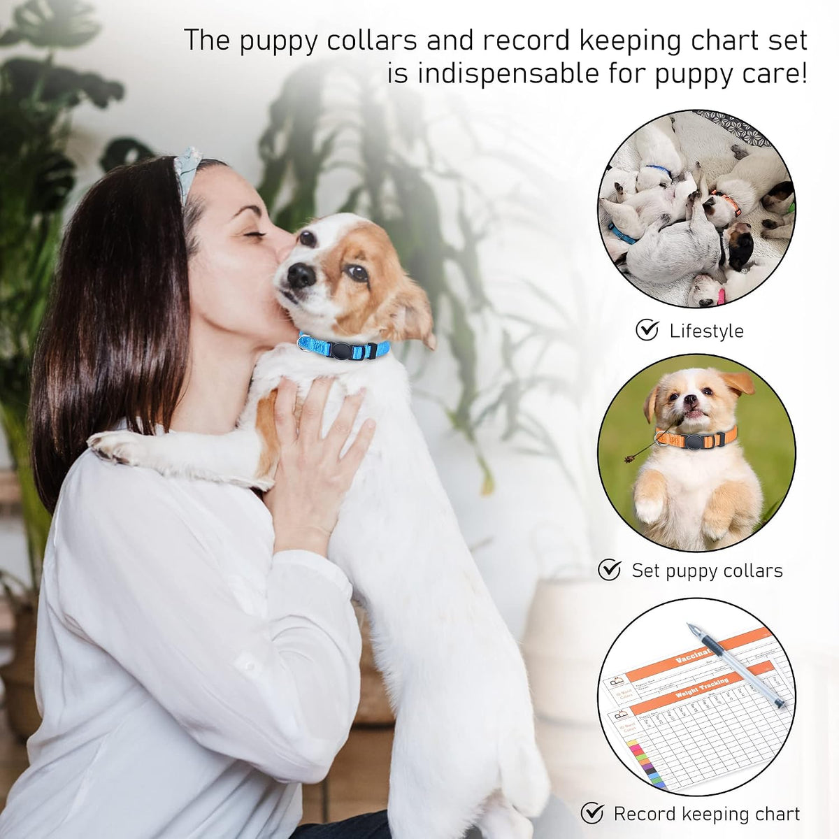 Puppy ID Collars, Super Soft Nylon Whelping Set - S (Pack of 2) - image 3