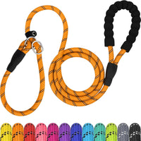 Slip Lead for Dogs, No Pull Training Leash, Padded Handle – Essentials for Dogs - S-5/16"x6'(0-50lbs) / Orange