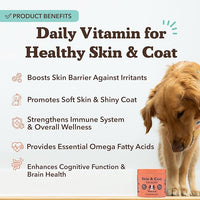Natural Dog Company Skin & Coat Supplement for Dogs Omega-3 Rich Salmon Oil Chews for Itchy Skin Relief, Shedding & Allergy Support, Shiny Coat Health, with Biotin, Vitamin E, Grain-Free (90 Count)