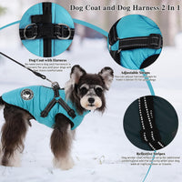 Gyuzh Dog Coat with Harness Puppy Coats Small Dog Harness Jacket - Small / light blue - image 3