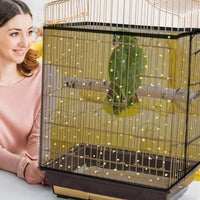 Bird Cage Seed Catcher, Large Bird Cage Cover - Black, Sequins Star - image 2