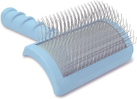 Slicker brush for poodles and doodles with curved handle and 25mm stainless steel pins - view 2