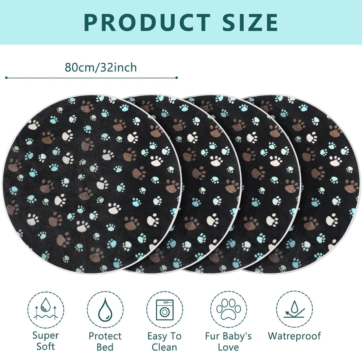 4 Pack Washable Whelping Pad Whelping Supplies Absorbent Reusable - Dark Gray / 32 Inch - image 2
