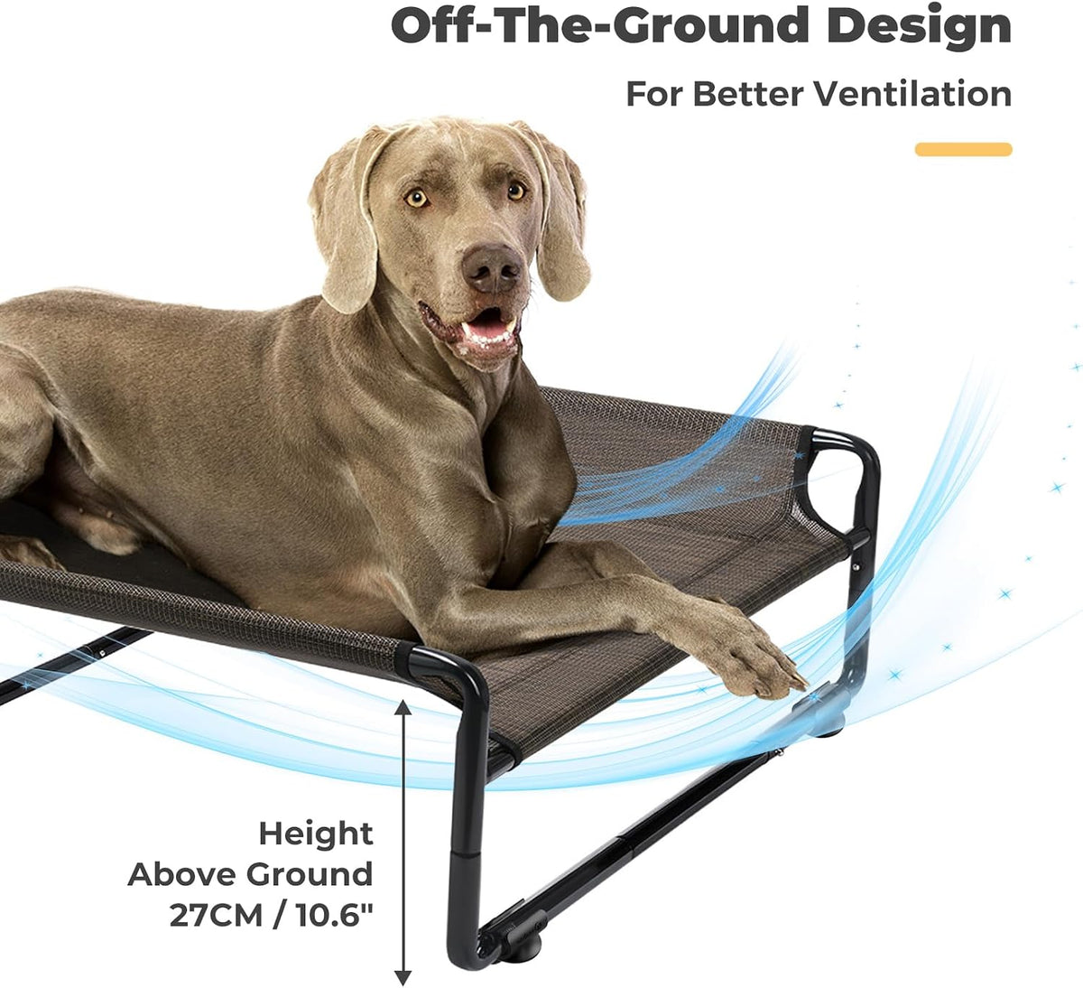 Veehoo Outdoor Elevated Dog Bed - Brown / 59.0"L x 35.0"W x 10.6"Th - image 2