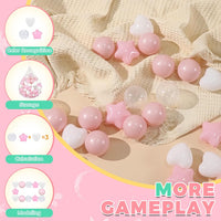 TRENDPLAY Ball Pit Balls Star and Heart Shapes for Toddlers - White Pink / 100 - image 2