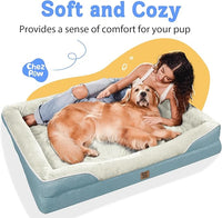 Washable Orthopedic Large Dog Bed - Removable Orthopedic Dog Bed XL with Bolster Extra Large Dogs Beds with Washable Cover Non-Slip Bottom