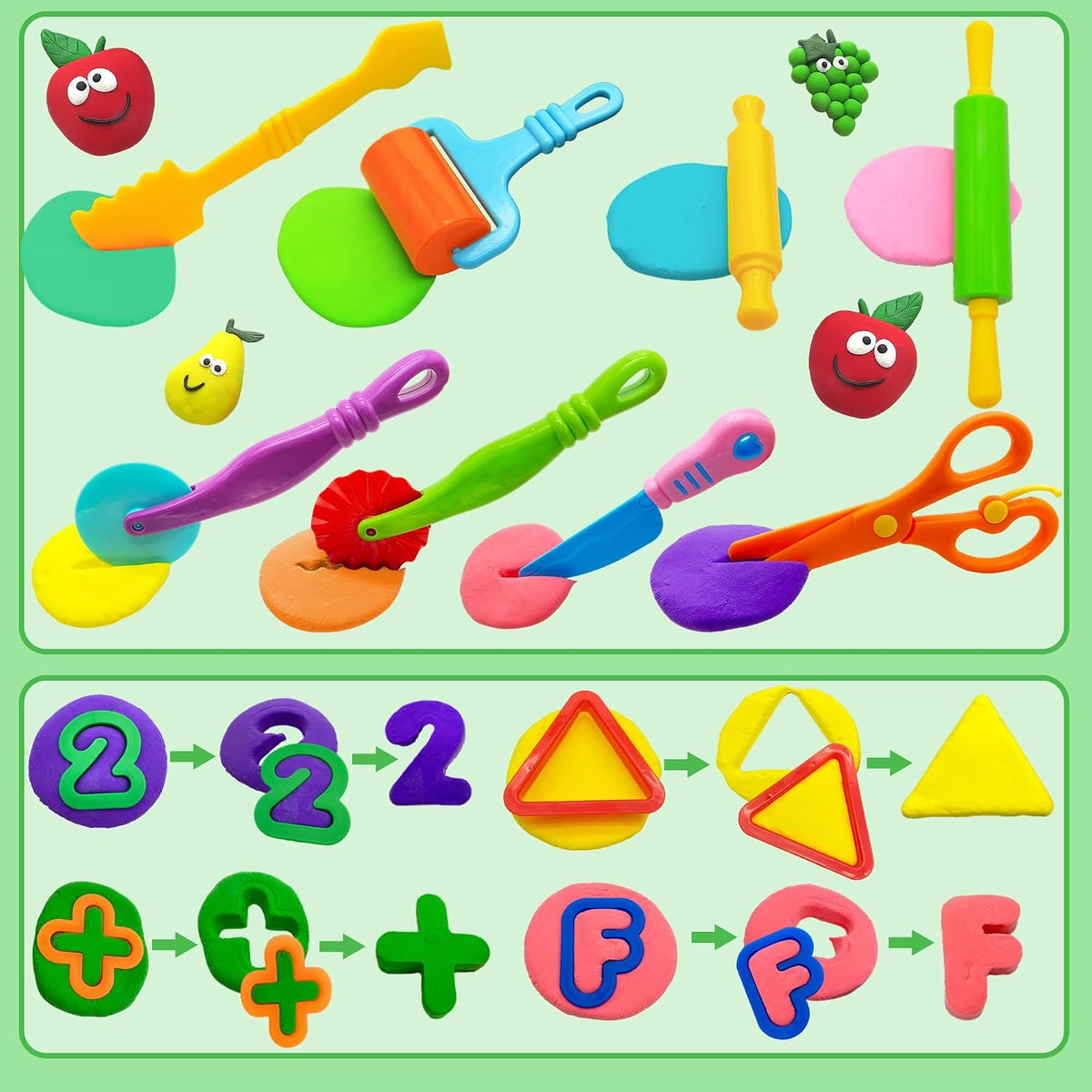 Dough Tools 55 PCS Dough Play Tools Set for Kids - 55 pcs - image 3