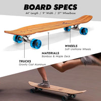Magneto 44 inch Kicktail Cruiser Longboard Skateboard - Blue - image 2