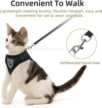 Cat Vest Harness and Leash Set - Black / X-Small (Chest: 8"-9") - image 3