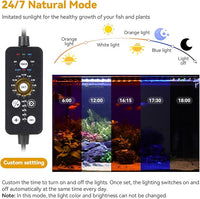 hygger 26W LED Aquarium Light, 30-36 Inch Fish Tank Light with Timer Auto On/Off, Sunrise Sunset Mode, Adjustable Brightness and Colors, Full Spectrum Light with Extendable Brackets for Freshwater