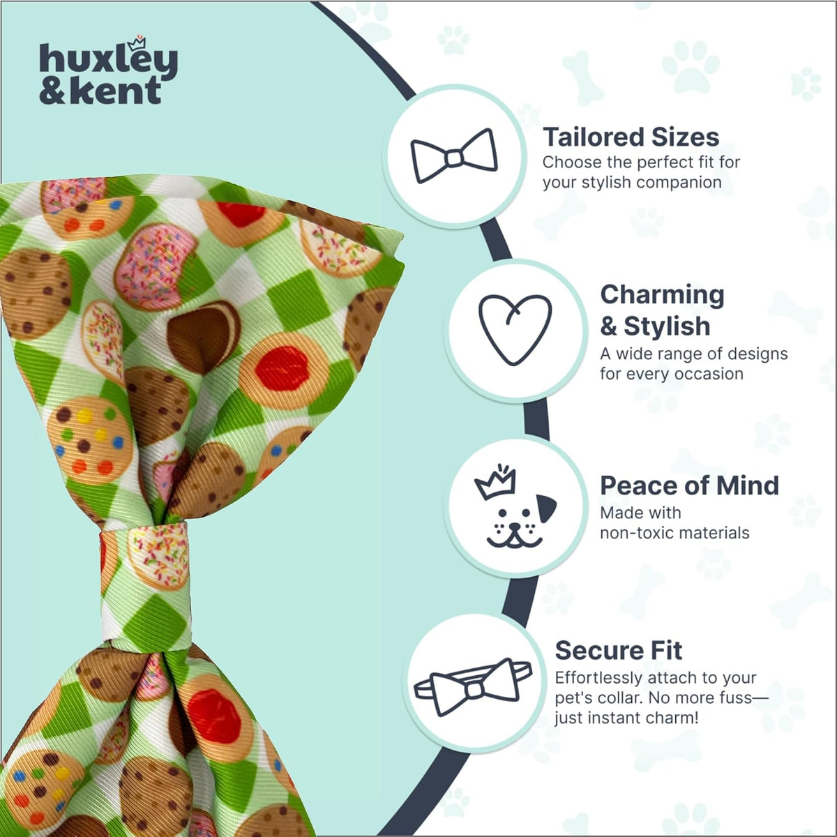 Huxley & Kent Pet Bow Tie for Dogs & Cats - Cookie Monster / Large - image 4