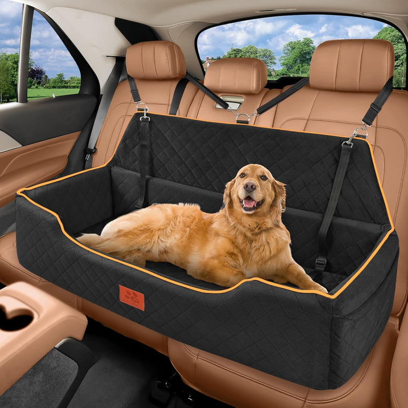 XIEEAOZEE Large Dog Car Seat for Pets Under 100 lbs - Black