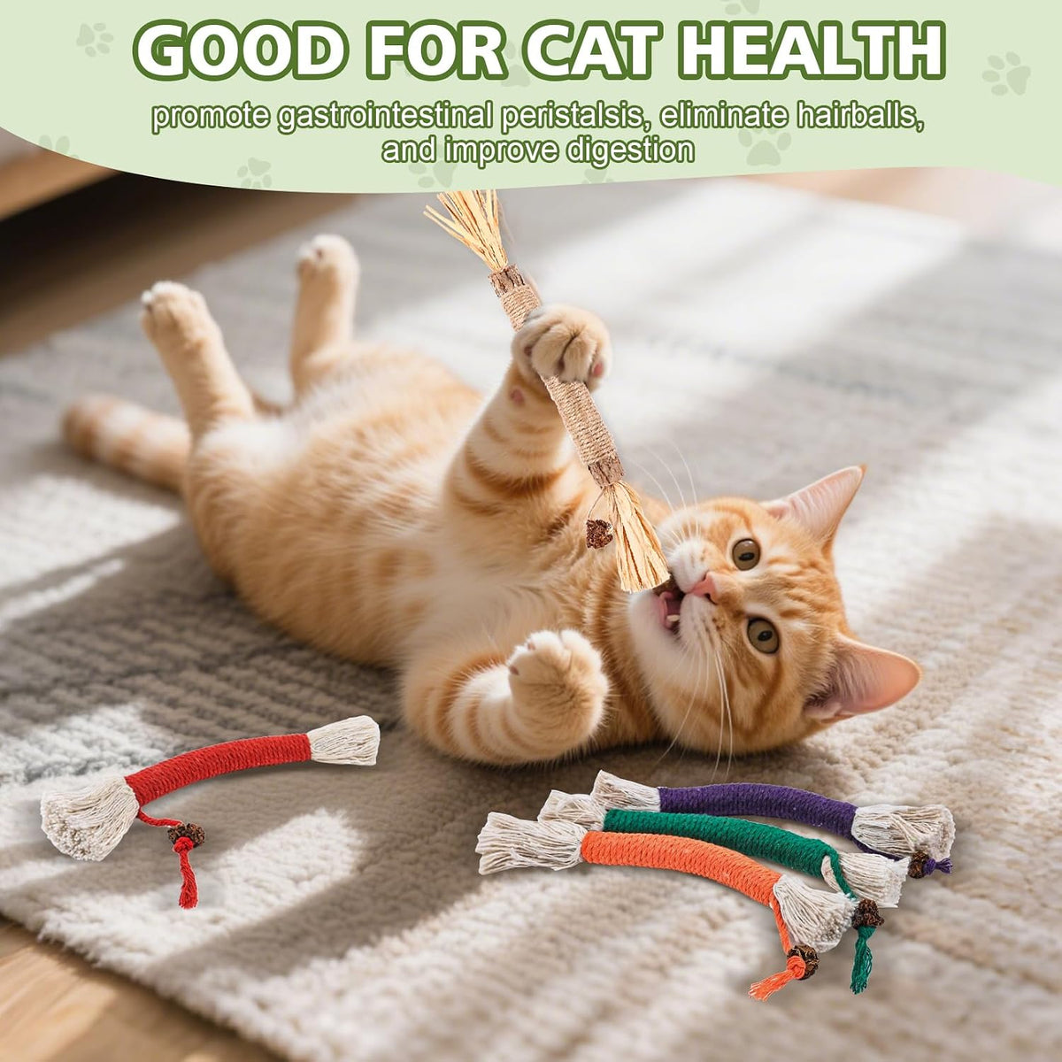 6 Pack Silvervine Sticks for Cat, Natural Catnip Toys – Essentials for Cats - 8 Pack - image 4