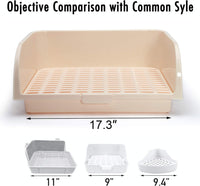 CalPalmy X-Large Rabbit Litter Box with 10PCS Bonus Pads, Drawer - X-Large (10pcs Pee Pads) / Cream (Steady Bottom) - image 3