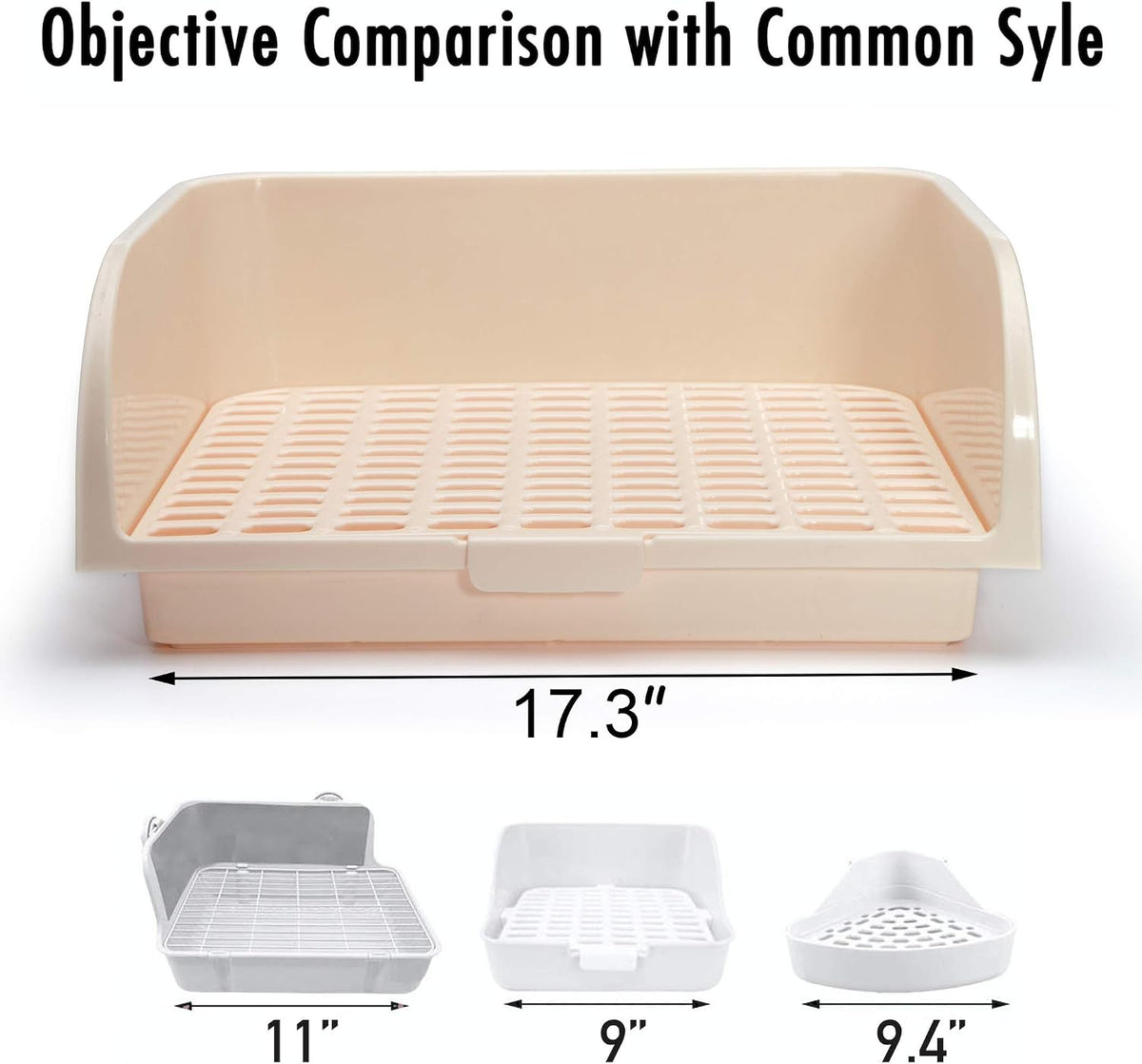 CalPalmy X-Large Rabbit Litter Box with 10PCS Bonus Pads, Drawer - X-Large (10pcs Pee Pads) / Cream (Steady Bottom) - image 3