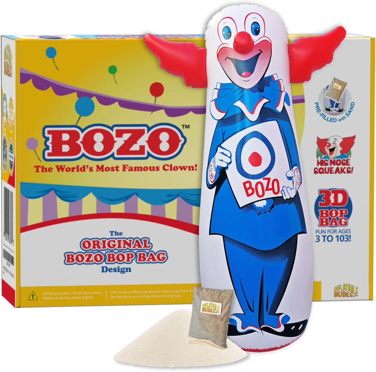 Inflatable Dudes kids punching bag bop bag, 47 inch, with sand-filled base in a ninja design - view 7